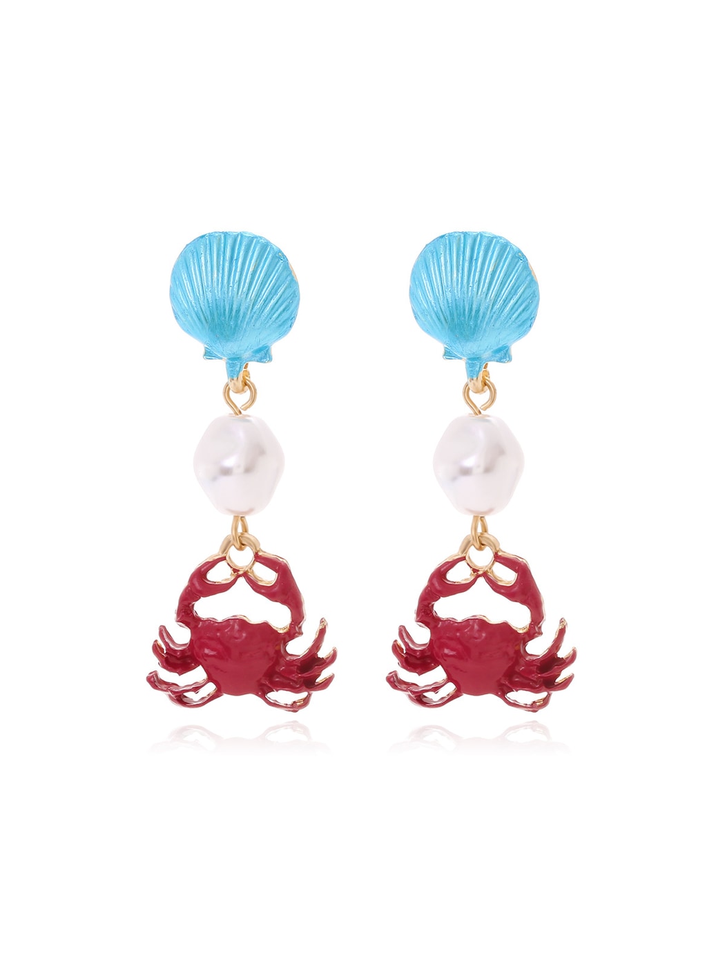 Earedge - Painted Ocean Animal Layered Dangle Earrings