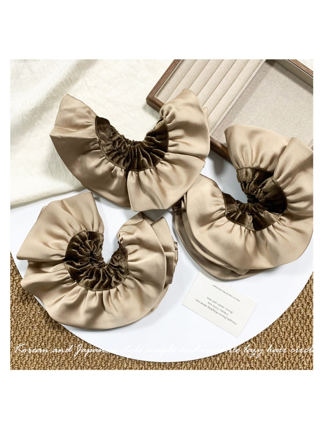 Gifty - Coffee Satin Velvet Hair Ring
