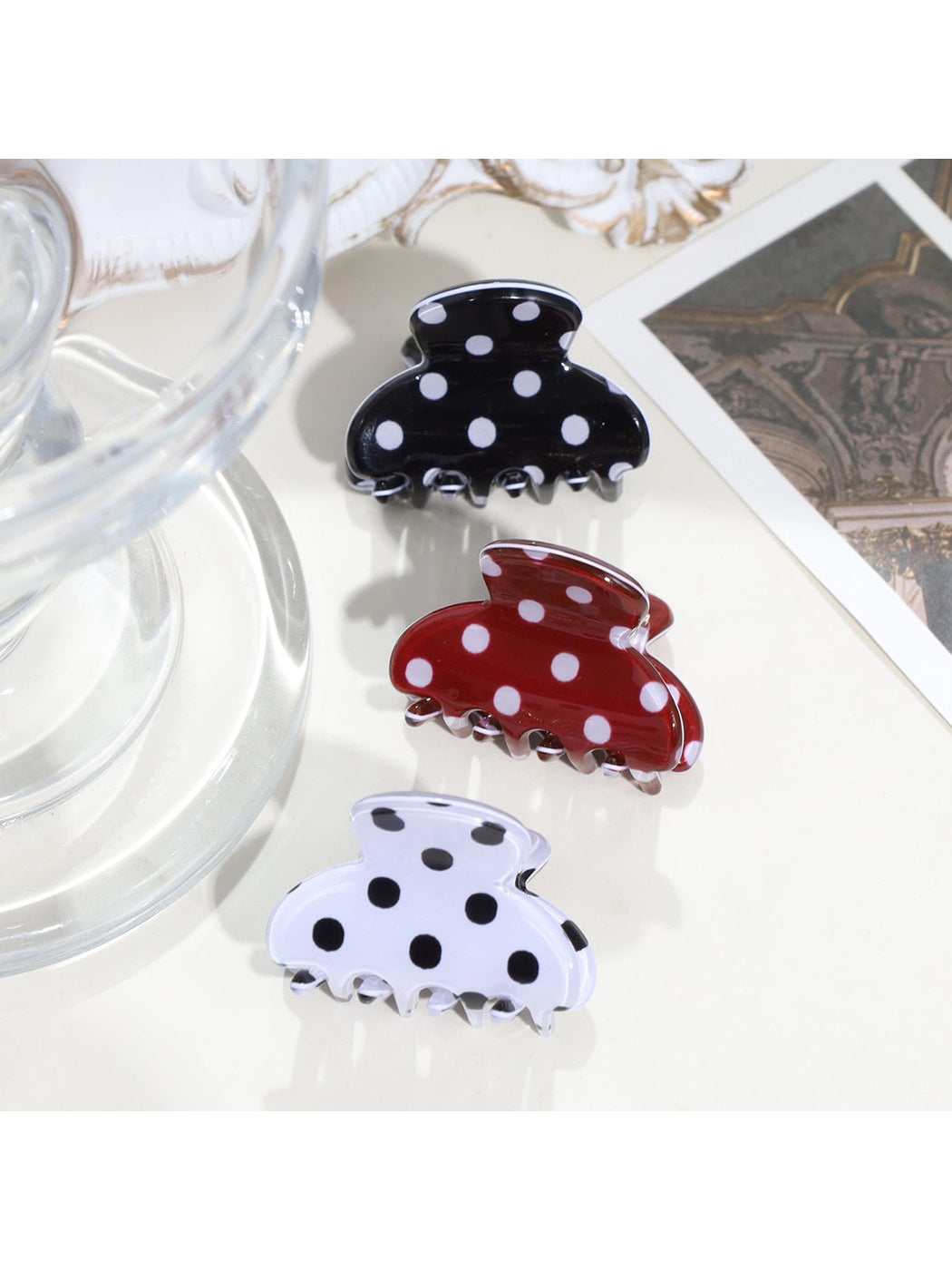 Beau - Modern Minimalist Polka Dot Acrylic Claw Clip