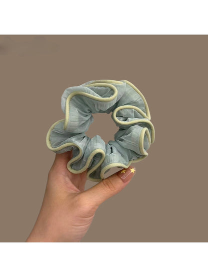 Gifty - Round Mesh Trim Polyester Scrunchie