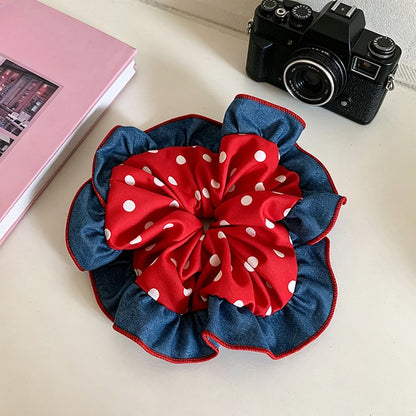 Gifty - Retro Style Polka Dot Elastic Hair Scrunchie