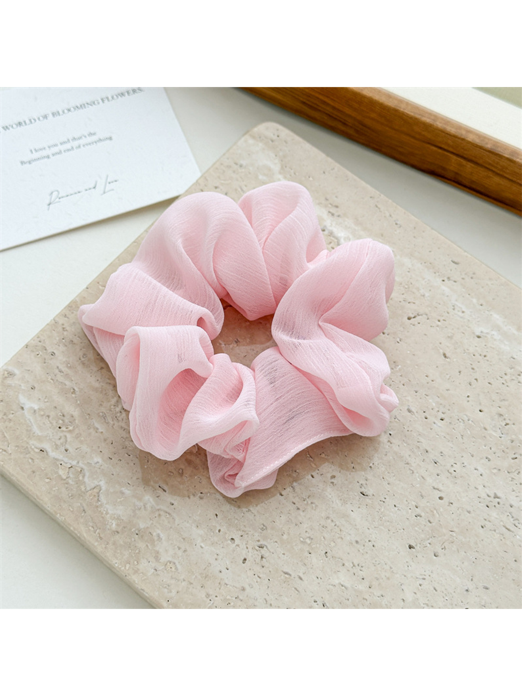 Gifty - Solid Color Chiffon Look Hair Scrunchie