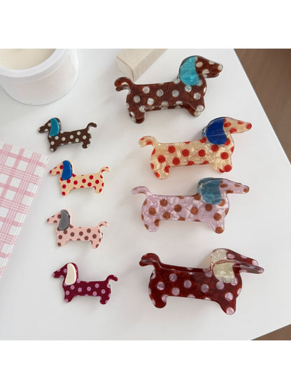 Beau - Cute Polka Dot Puppy Shaped Claw Clip