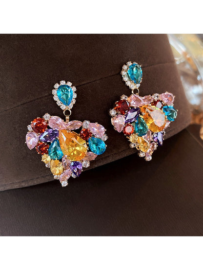 Earedge - Alloy Cluster Design Stud Earrings