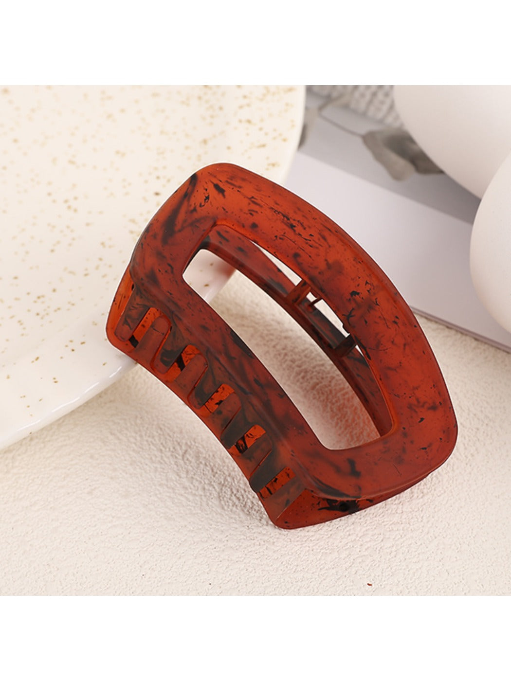 Beau - Brown Trendy Square Hair Clip