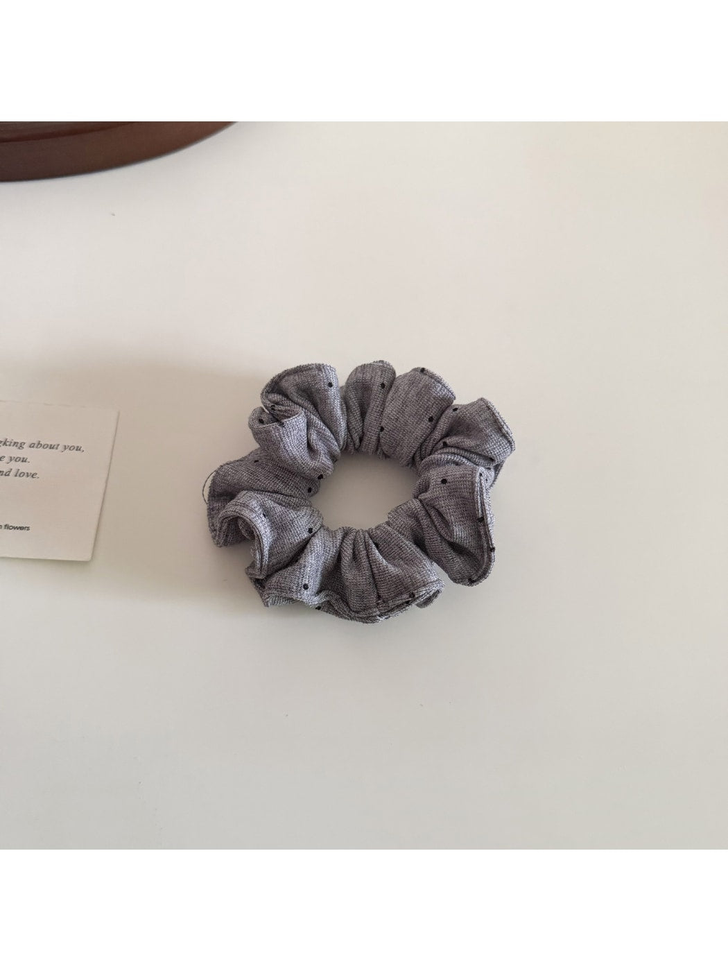 Gifty - Polka Dot Ruffled High Elastic Fabric Scrunchie