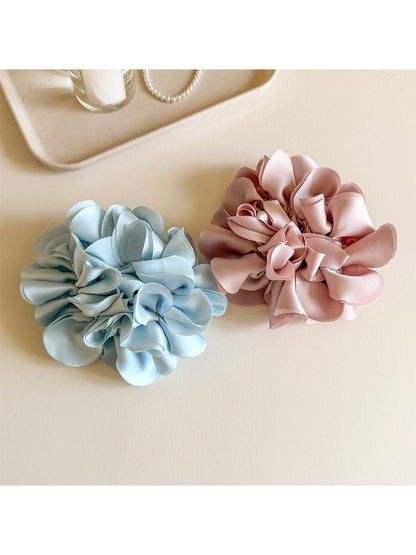 Gifty - Satin Flower Detail Polyester Scrunchie