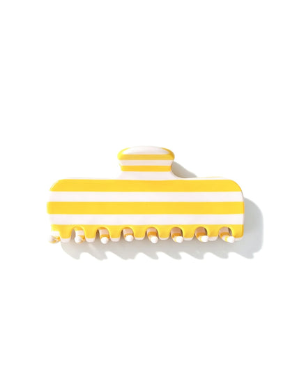 Beau - Rounded Striped Acetate Hair Claw Clip