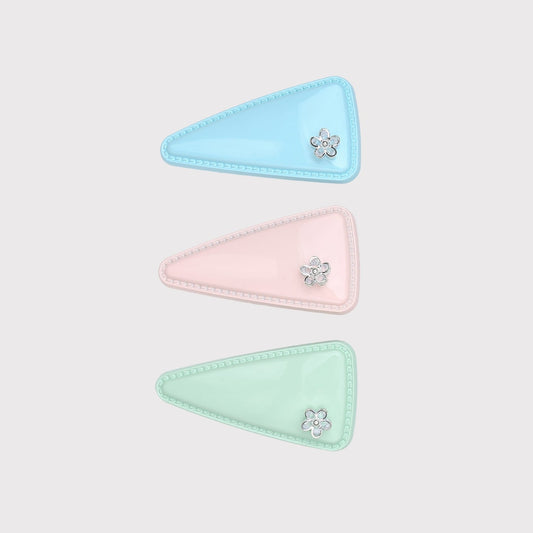 Beau - Elegant Triangular Floral Accent Hair Clip
