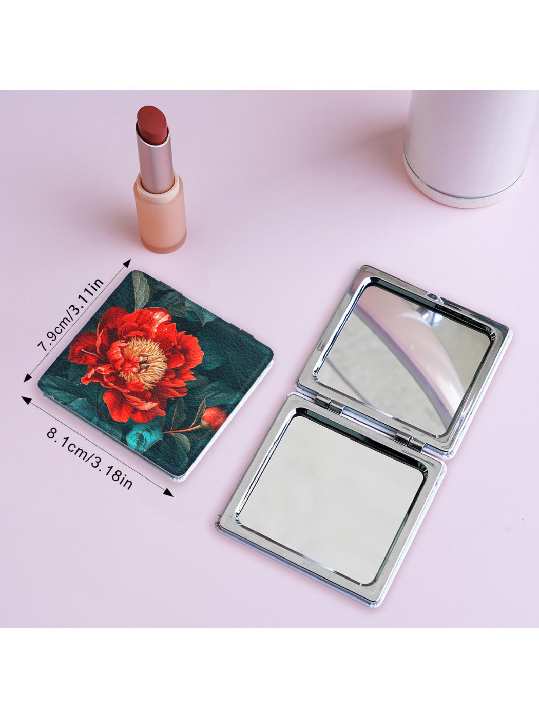 Mirroray - Portable Mirror with Floral Print