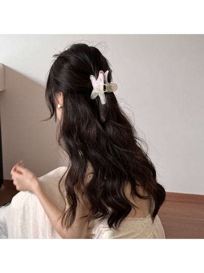 Beau - Sweet Floral Starfish Bow Wave Claw Clip