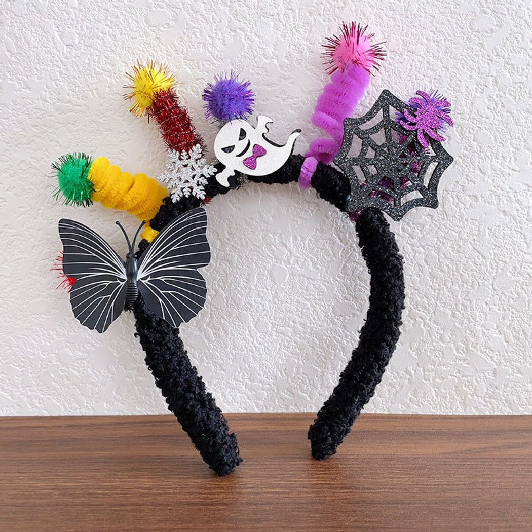 Gifty - Plush Halloween Skull Pumpkin Spider Headband