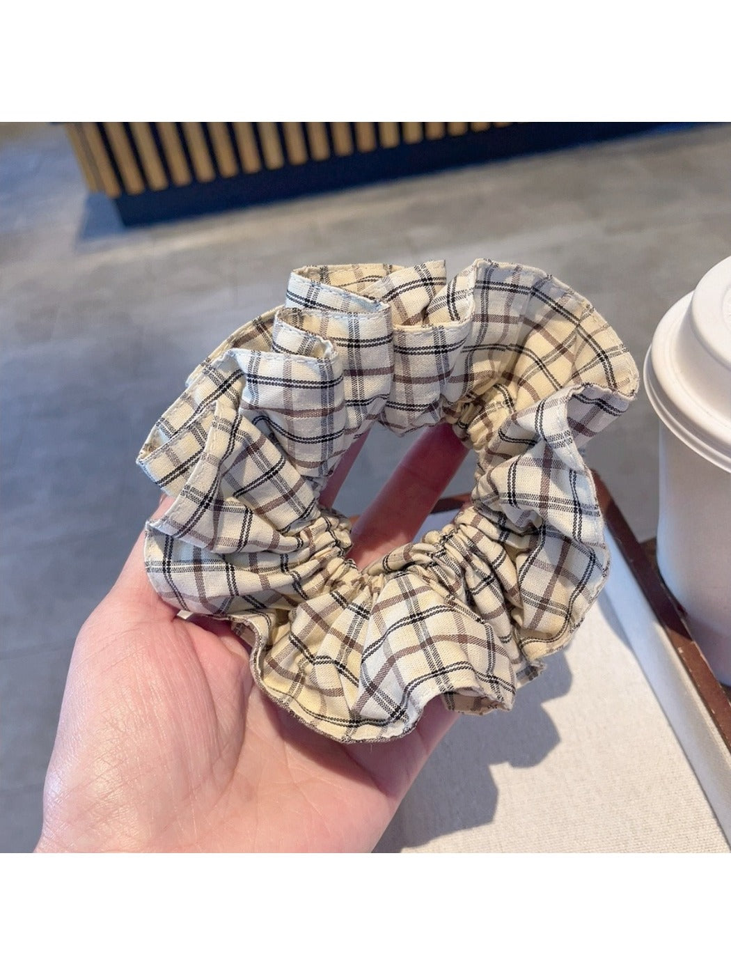 Gifty - Vintage Tartan Pleated Hair Scrunchie