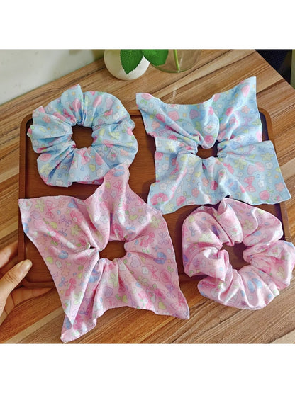 Gifty - Cartoon Print Polyester Sweet Style Scrunchie