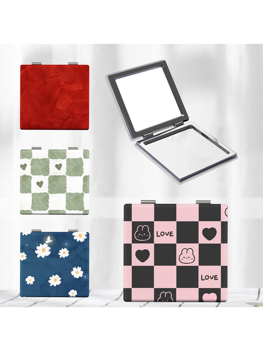 Mirroray - Checkered Pattern Folding Makeup Mirror