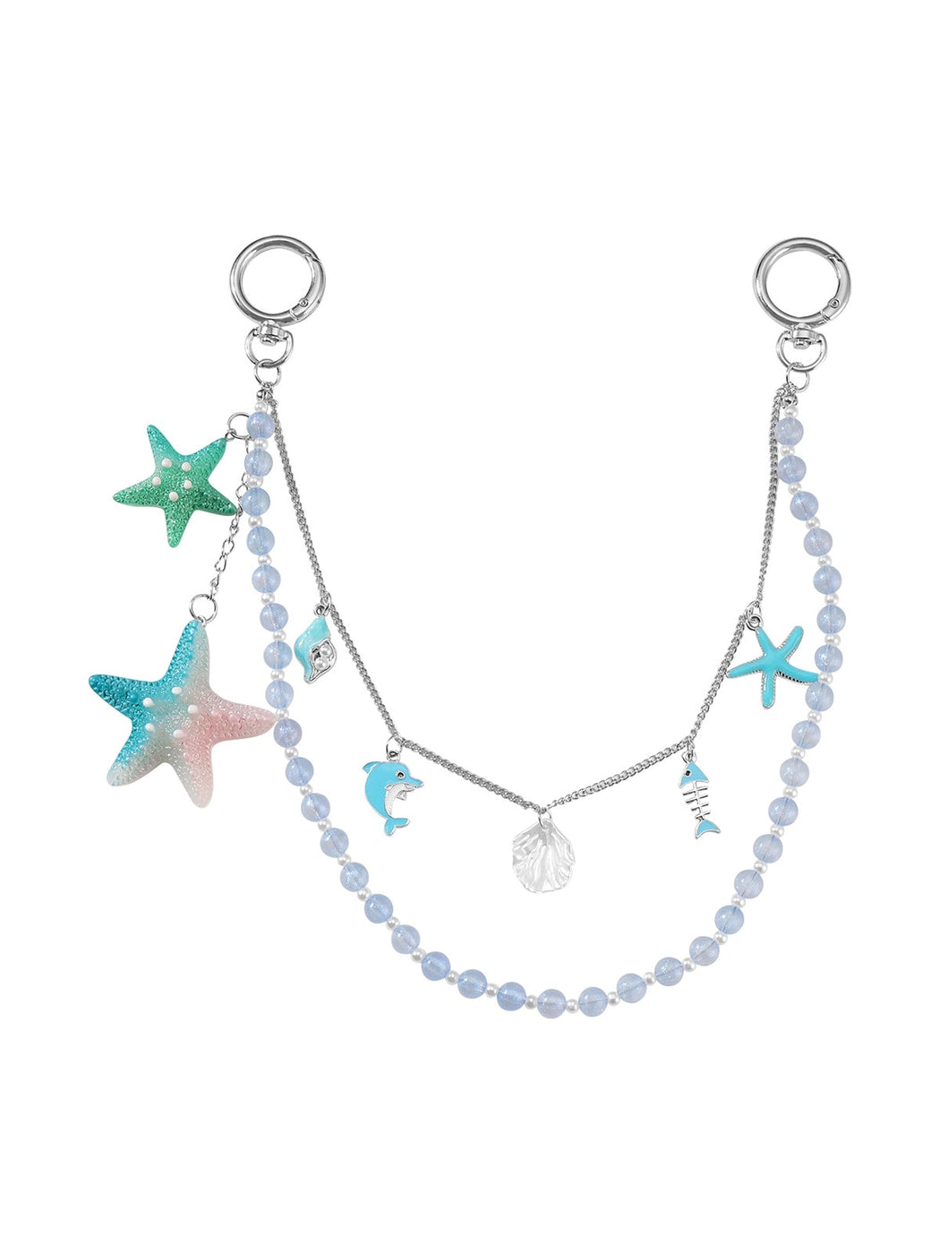 Keypus - Y2K Ocean Beaded Sea Star Bag Charm Keychain