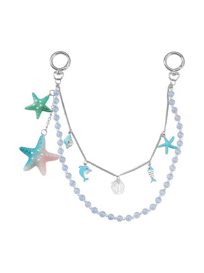 Keypus - Y2K Ocean Beaded Sea Star Bag Charm Keychain