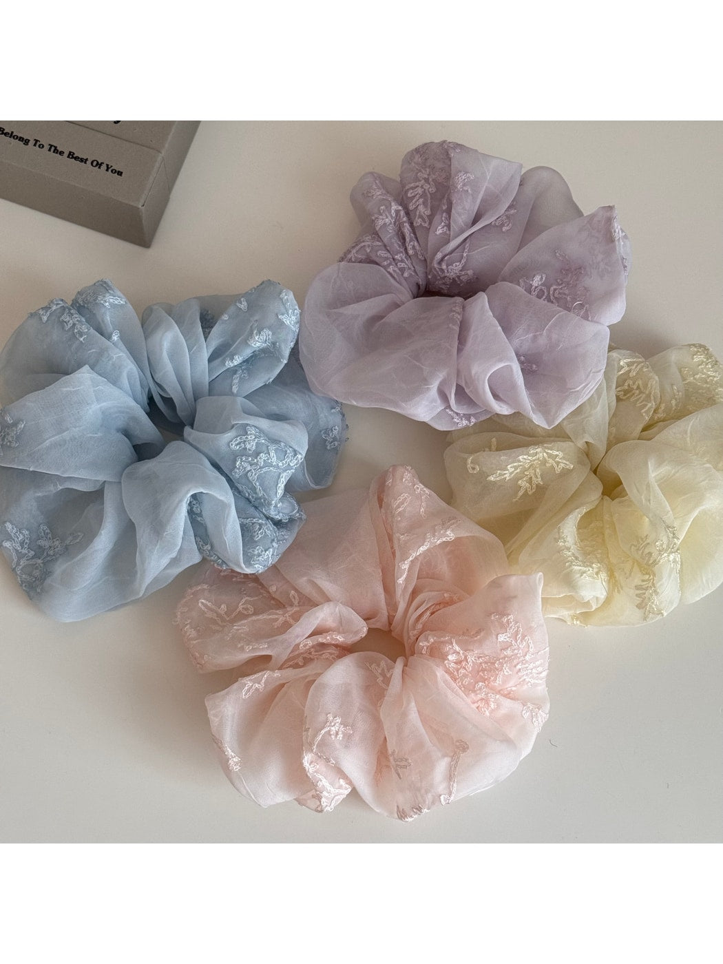 Gifty - Irregular Embroidered Polyester Scrunchie