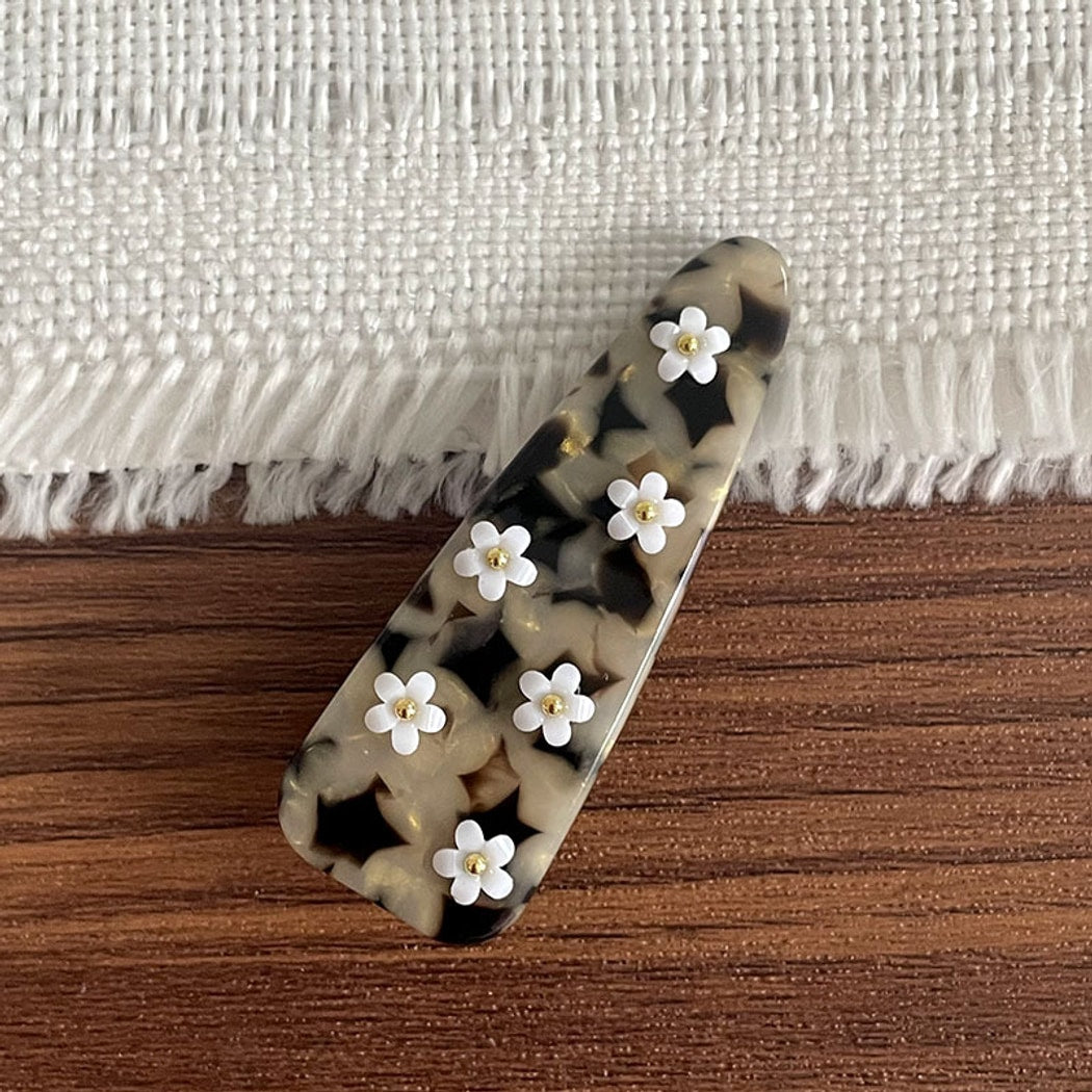 Beau - Pastel Floral Accent Triangle Side Barrette