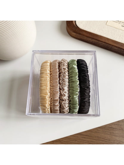 Gifty - Minimalist Satin Sausage-Shaped Hair Tie