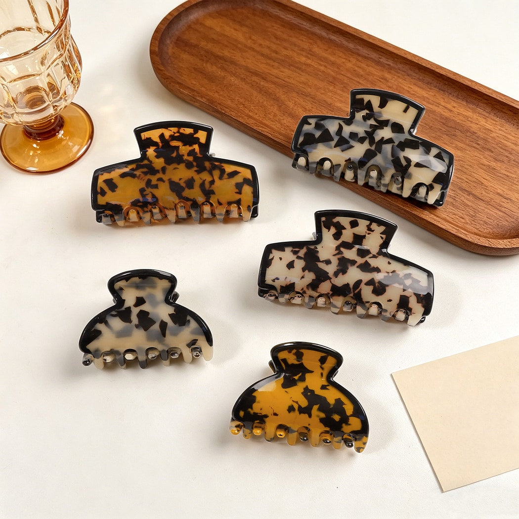 Beau - Retro Mottled Pattern Claw Clip