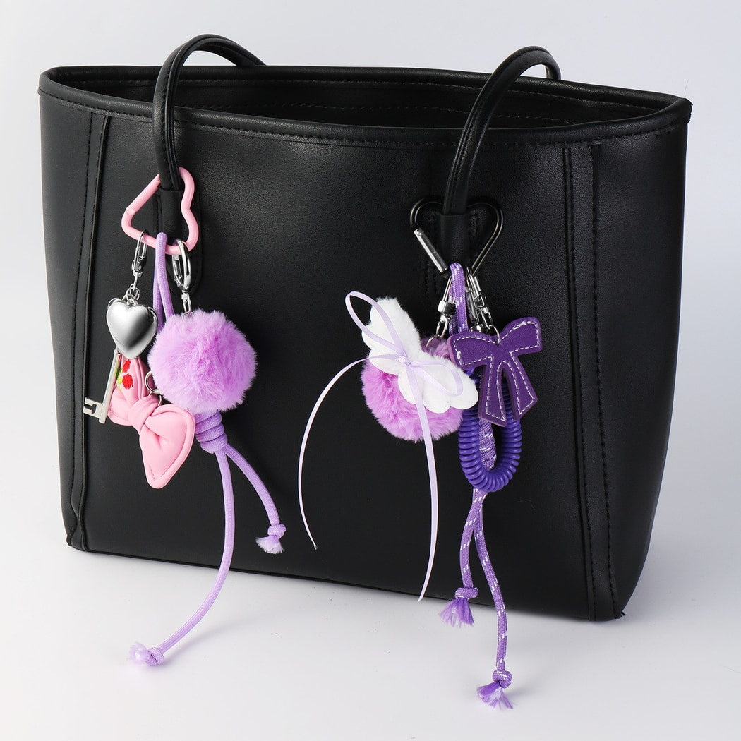 Keypus - Cute Pom Pom and Bow Keychain