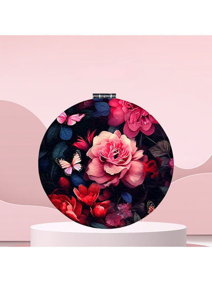 Mirroray - Floral Print Foldable Handheld Tabletop Mirror