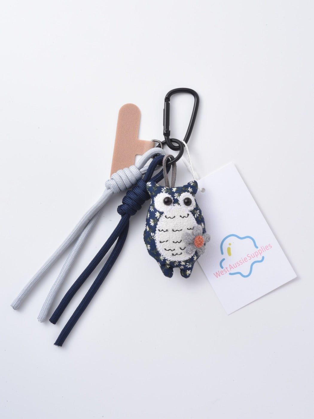 Keypus - Cute Navy Blue Owl Keychain