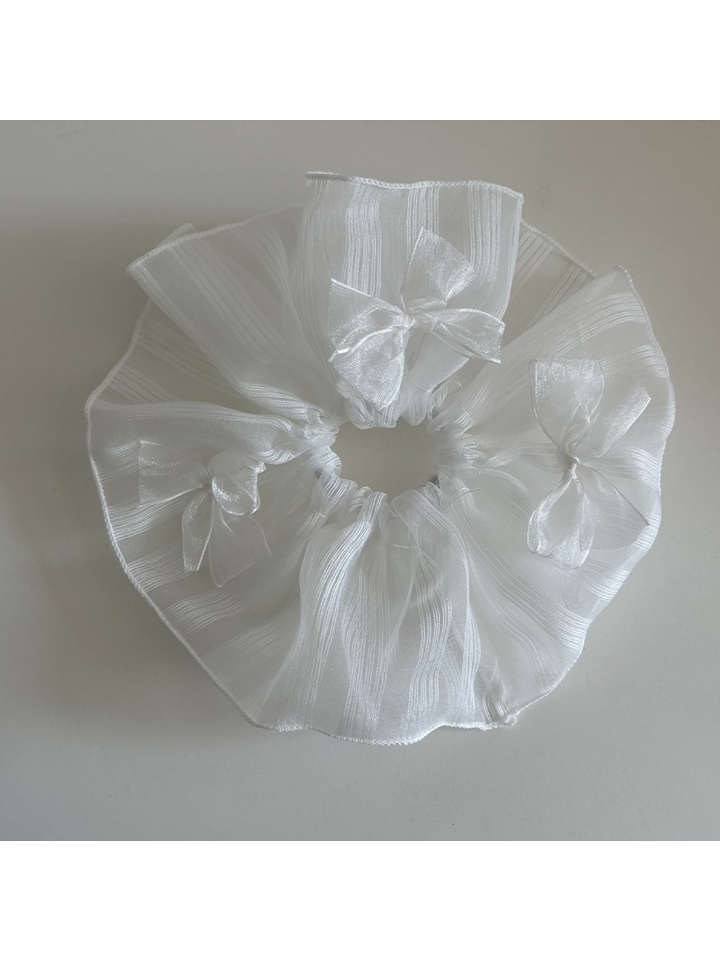 Gifty - Lace Bow Tulle Ponytail Hair Scrunchie