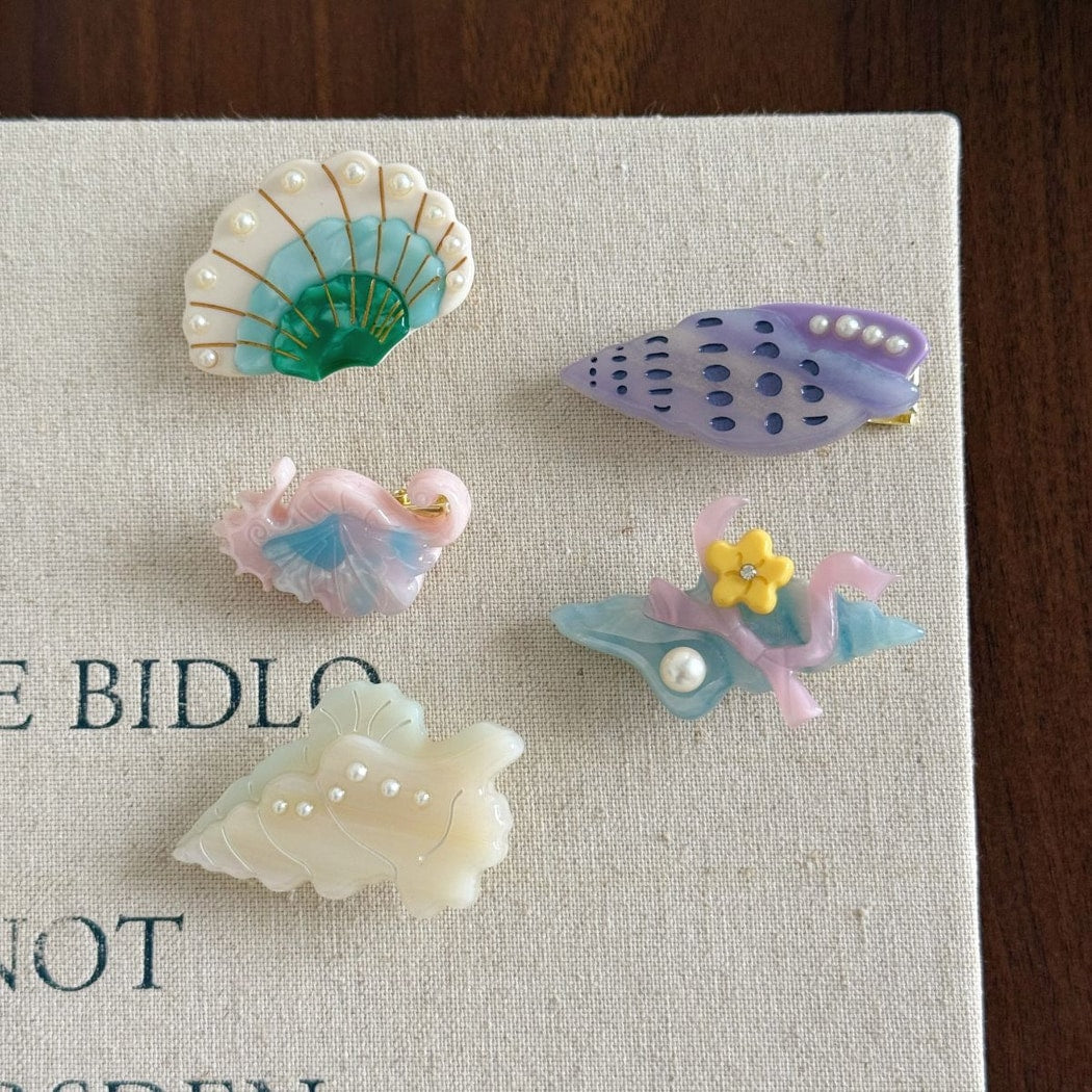 Beau - Ocean Style Acetate Sea Motif Hair Clip