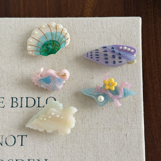 Beau - Ocean Style Acetate Sea Motif Hair Clip