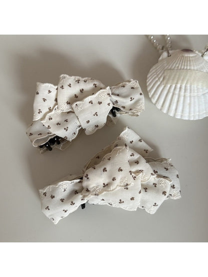 Beau - White Bow Banana Clip
