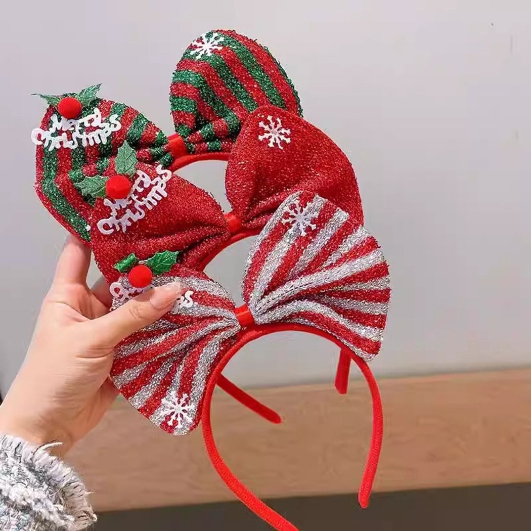 Gifty - Snowflake Detail Christmas Bow Headband