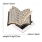Brovia - Book Shape Enamel Rhinestone Fashion Brooch