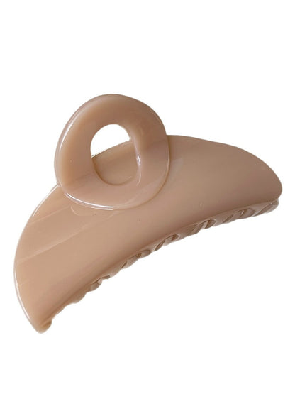 Beau - Glossy Geometric Ring Detail Half Moon Claw Clip
