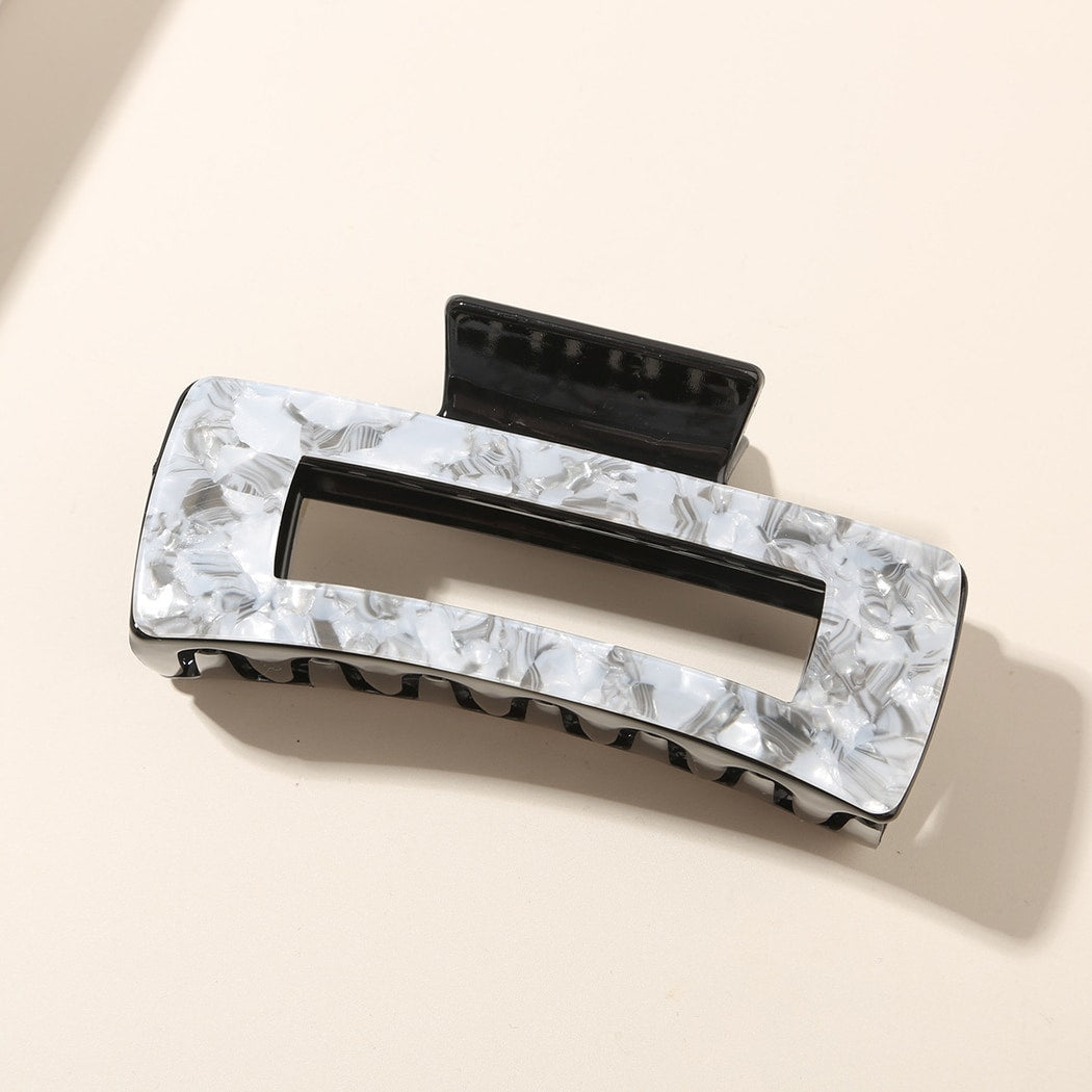 Beau - Floral Print Rectangle Acetate Hair Claw Clip