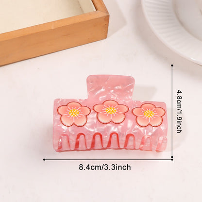 Beau - Sweet Style Pink Flower Pattern Claw Clip