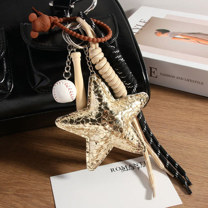 Keypus - Star Woven Rope Bag Charm Decorative Keychain