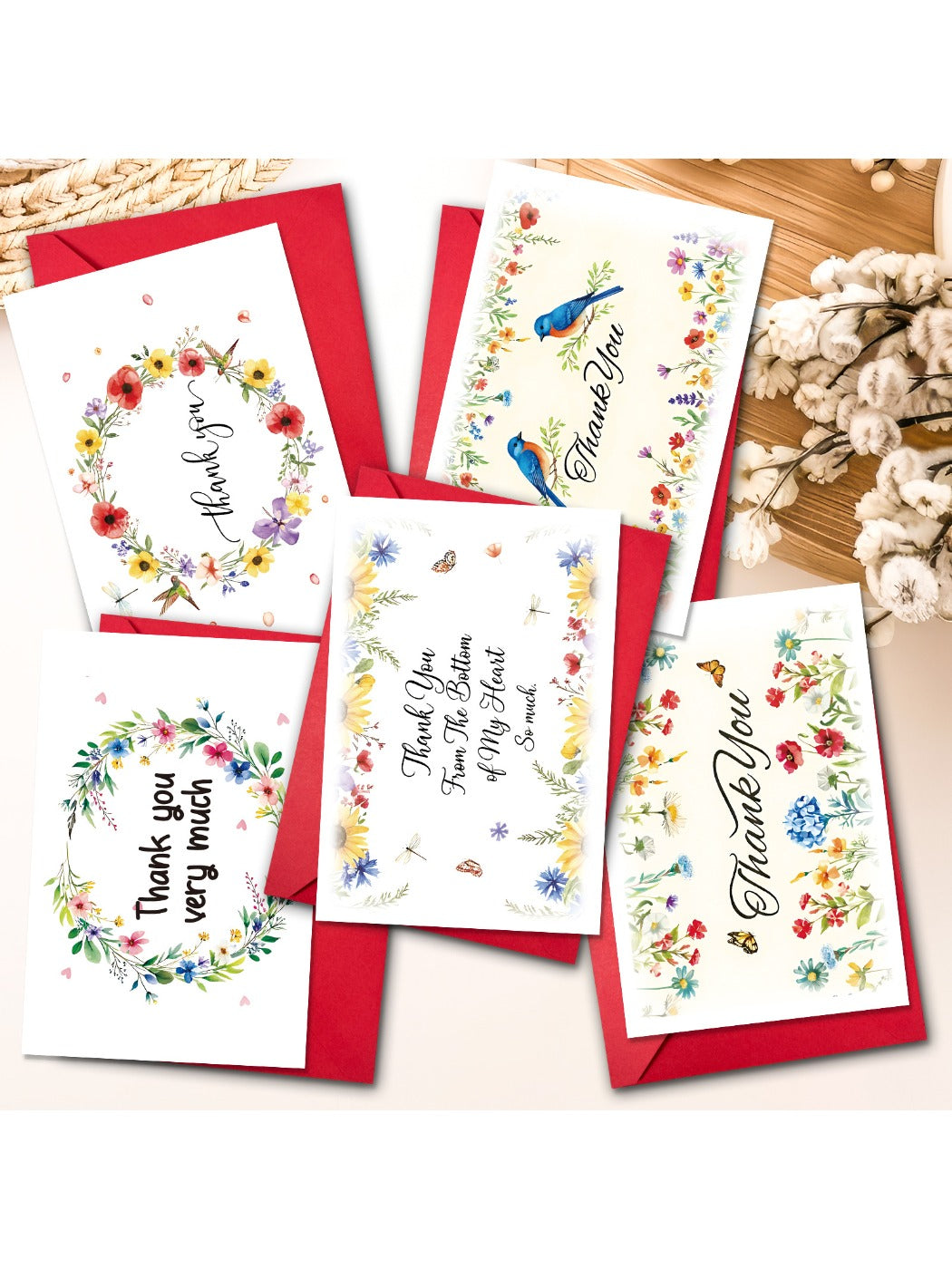Carduria - Artistic Floral Thank You Greeting Card