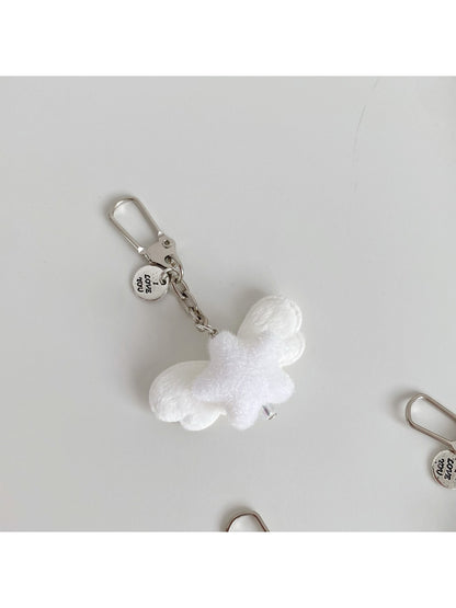 Keypus - Flocked Angel Wing Five-Point Star Keychain