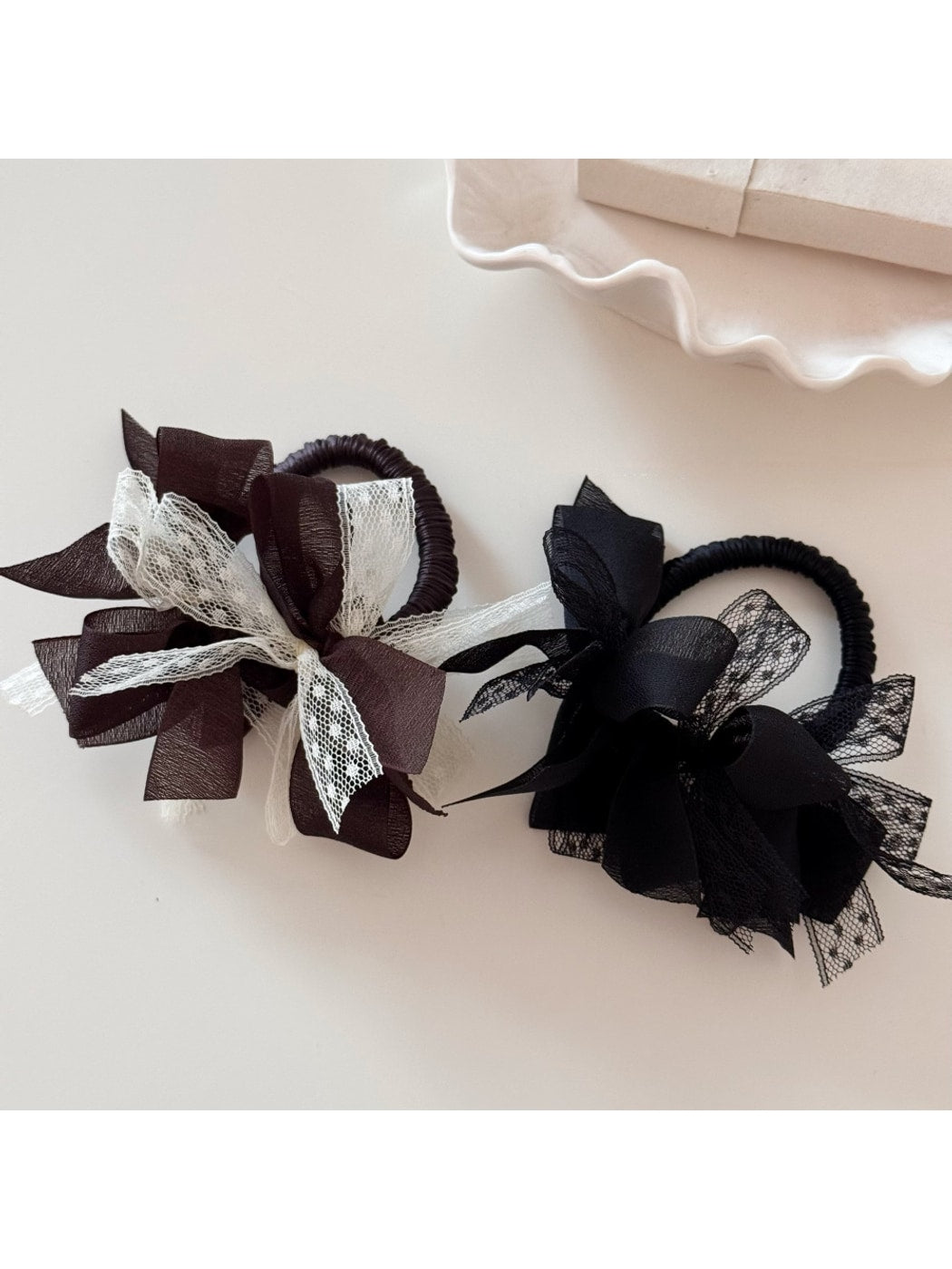 Gifty - Mesh Lace Bow High Stretch Hair Tie