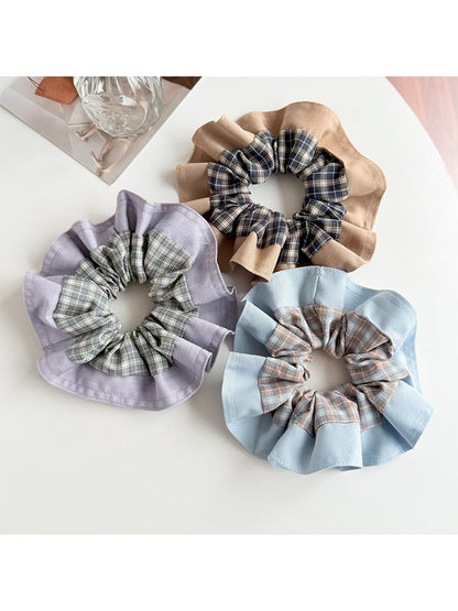 Gifty - Patchwork Plaid High Elastic Scrunchie