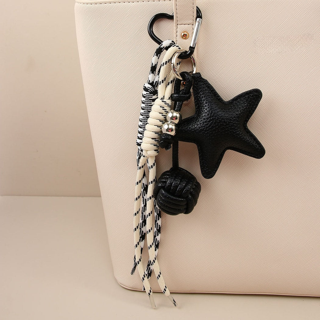 Keypus - Star PU Cord Knot Bag Charm Keychain