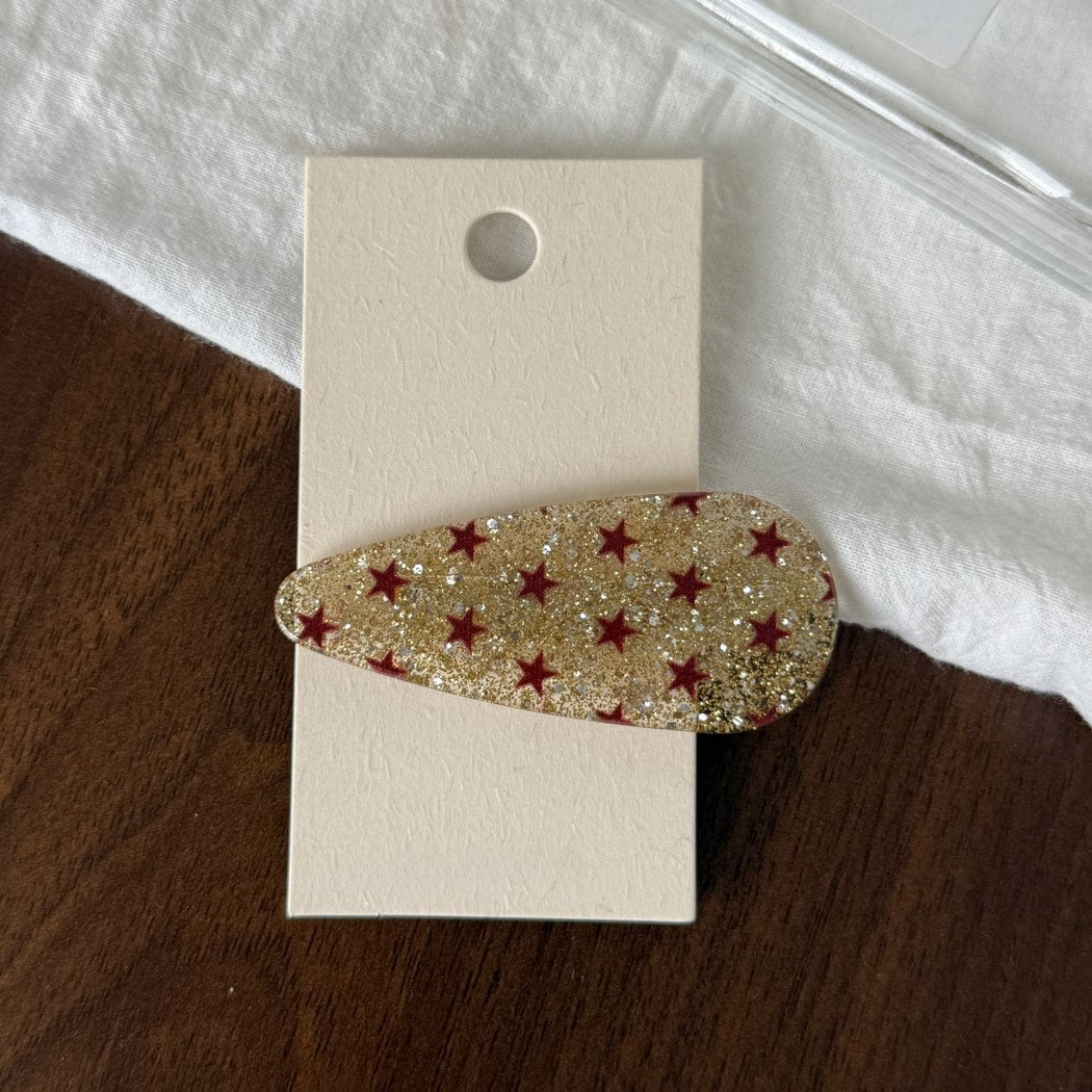 Beau - Glitter Star Pattern Acrylic Hair Clip