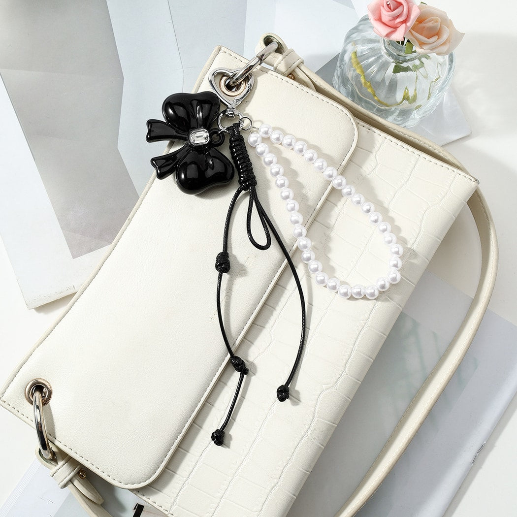Keypus - Elegant Bow Beaded Charm Keychain