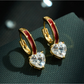 Earedge - Heart Accent Gold Tone Alloy Earrings