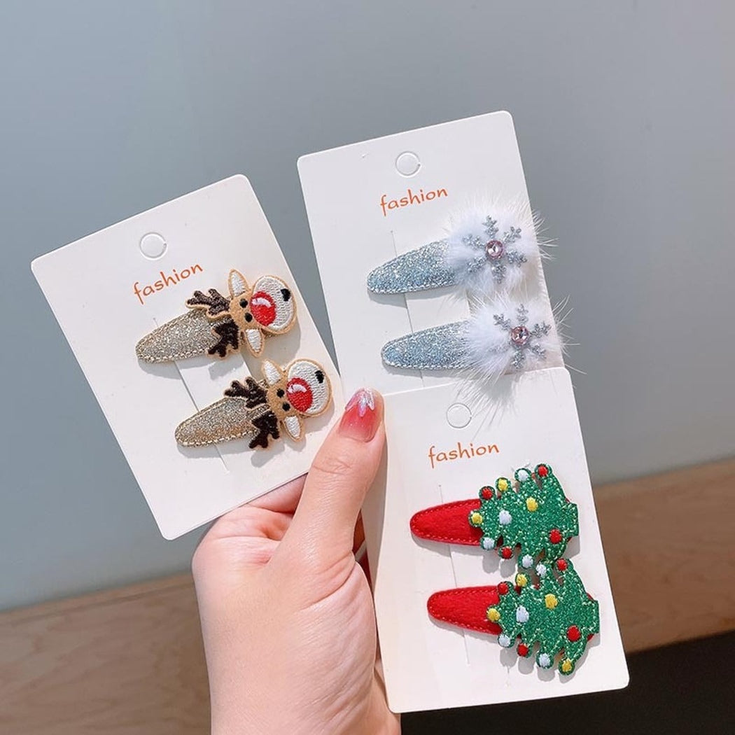 Beau - Christmas Theme Cartoon Side Barrette Set