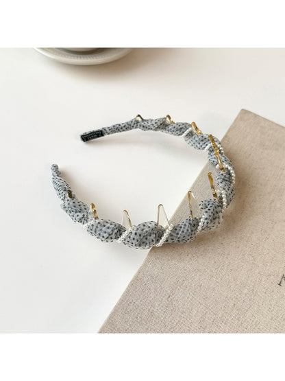 Gifty - Polka Dot Mesh Wrapped Geometric Headband