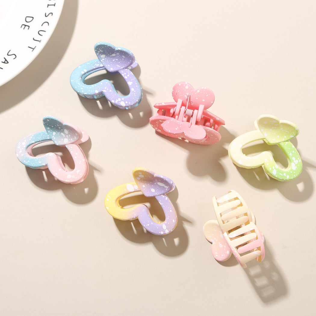 Beau - Gradient Heart Shape PS Alloy Claw Clip