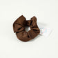 Gifty - Solid Color Satin Scrunchie with Ruffle Detail